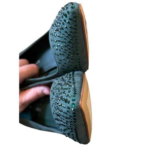 Marc Fisher Green Rhinestone Suede Heels – Size 8.5 Holiday Cocktail Wedding NYE - Picture 4 of 6